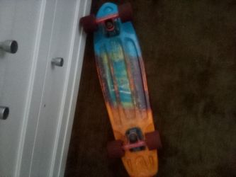 Plastic Cruiser Skateboard Blue Orange Gradient