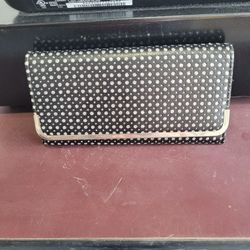 Women's Black Silver Glittery Wallet