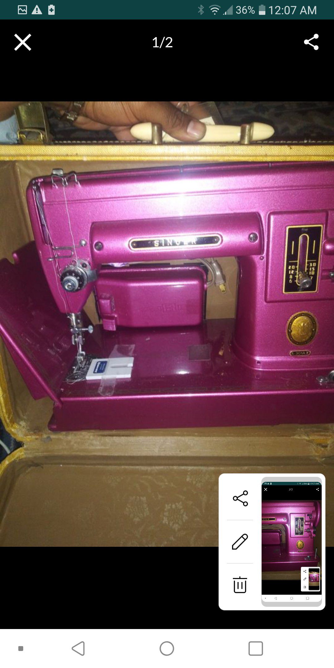 Vintage singer 301A sewing machine