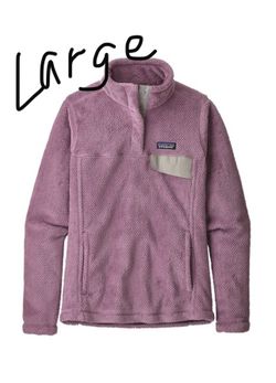 Women’s Like New Patagonia Retool Slim Fit Princess Seams Re-Tool Snap-T Fleece Pullover Verbena Purple Pink Large Sweater Jacket