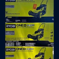 RYOBI ONE+ HP 18V Brushless 16 in. Cordless Battery Walk Behind Push Lawn Mower with (1) 4.0 Ah Batteries and (1) Charger