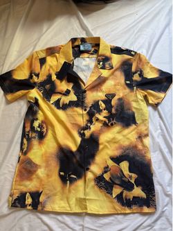 Prada Abstract Fox-Print Short-Sleeve Bowling Shirt 'Yellow', From the Closet of Pusha T