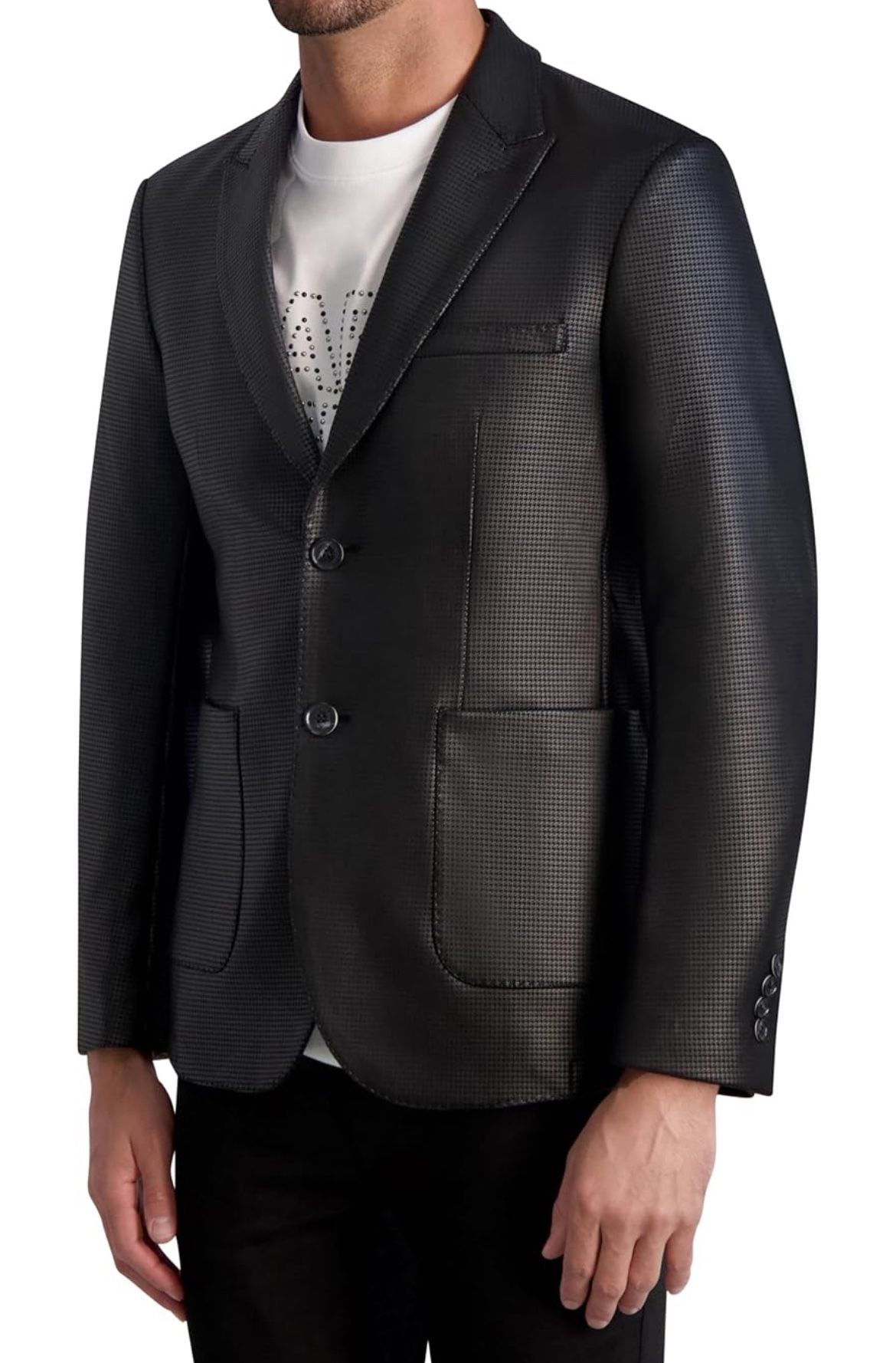 KARL LAGERFELD Mens 2 Button Long Sleeve Coated Blazer