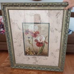 Framed Botanical Iris Floral Wall Art Print