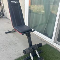 Exercise Equip. Bench And A Set 25 Pounders