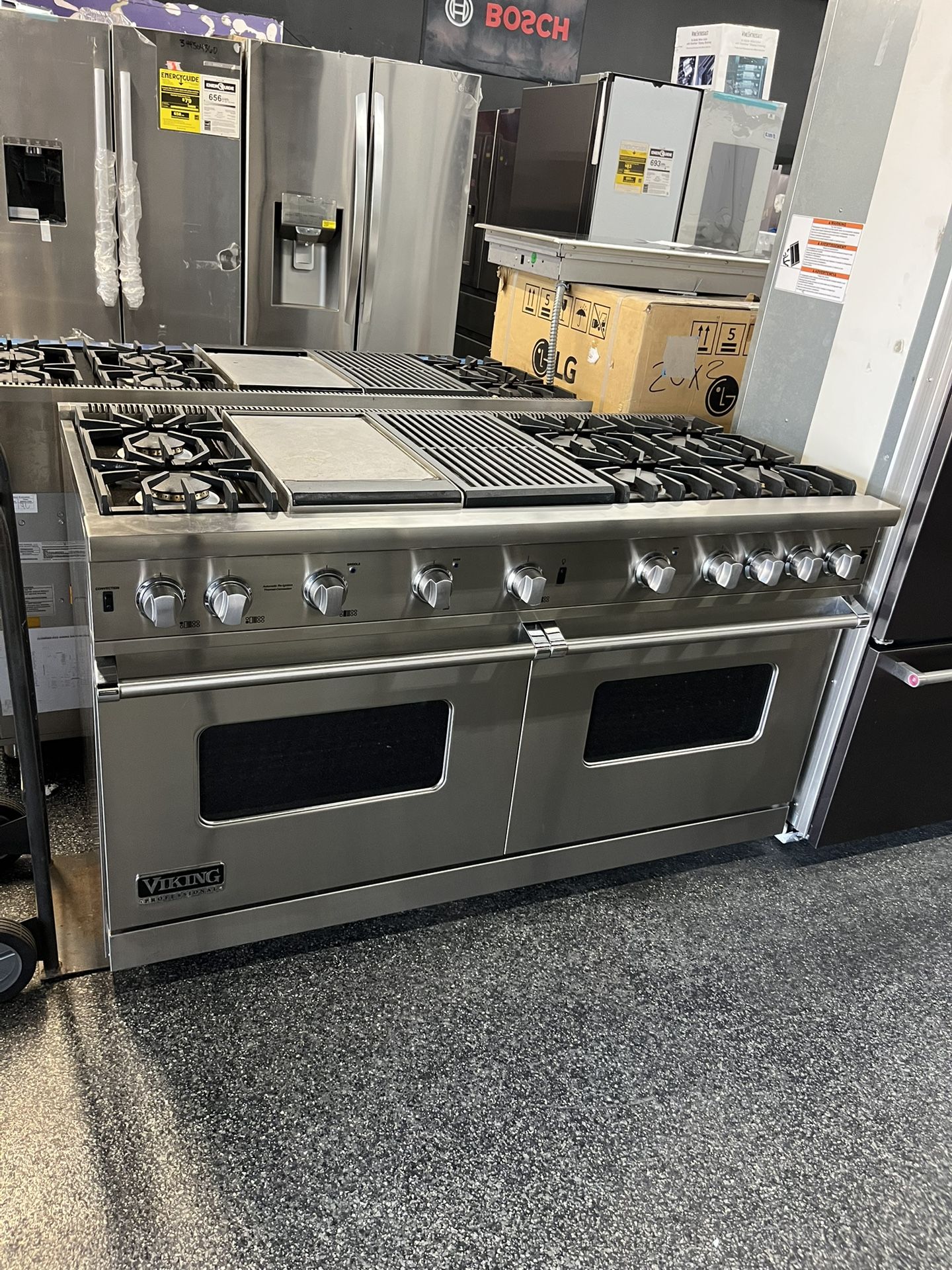 Viking Stainless Steel 60” Range Stove Griddle Grill All Gas