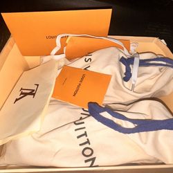 •	LV Trainers White Blue Monogram Size 9
