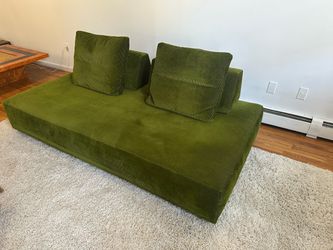 Green Corduroy Floor Sofa/ Daybed