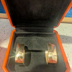 5.25 G 18 Karat Gold Wide Hoop Earrings