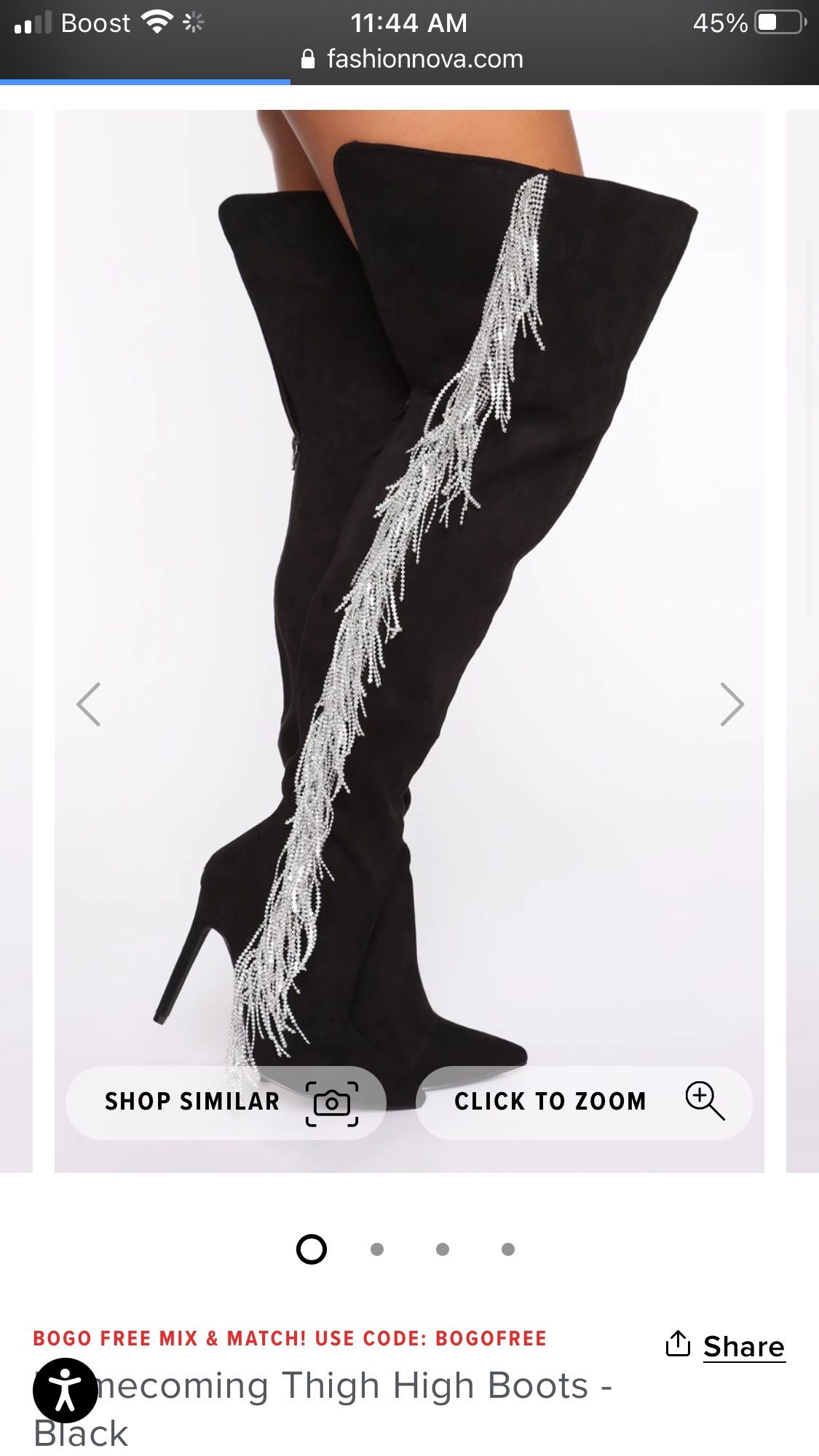 Black Thigh High Boot