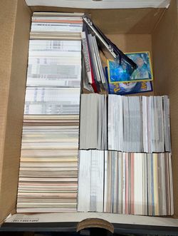 Box of Hundreds of Sports Cards, Baseball Basketball Football and Extras