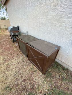 Outdoor wood cabinets boxes with doors