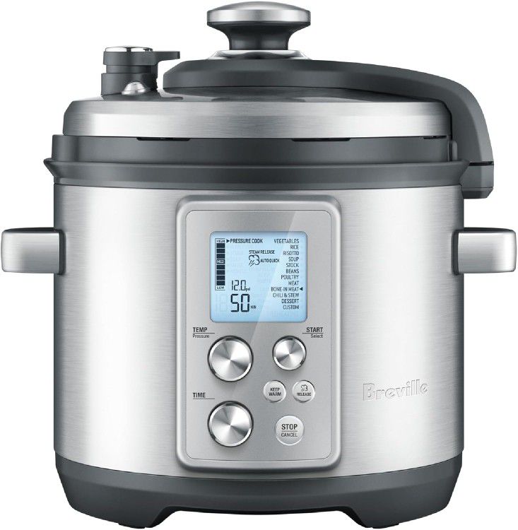 Breville Fast Slow Pro Pressure Cooker, Brushed Stainless Steel