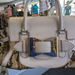 Certified Authentic Gucci Beige/Brown Python and Leather Large Queen Satchel

