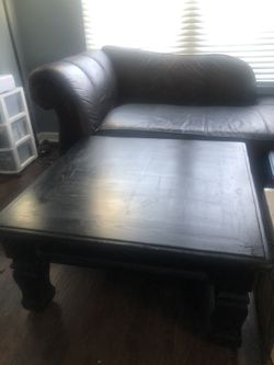 Coffe Table Black Solid Wood