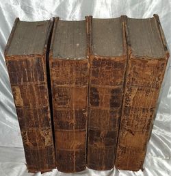 1835–1837 Comprehensive Commentary on the Holy Bible 4 Vol Set Leather Antique