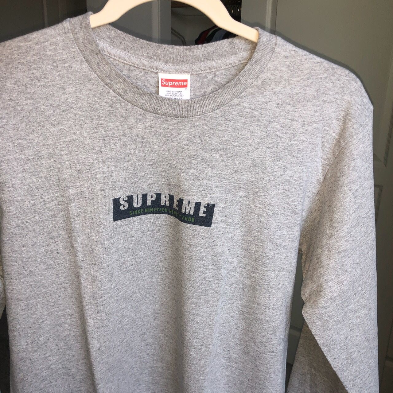 Gray Vintage Supreme Long Sleeve