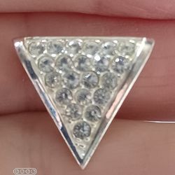 Vtg.sterling Silver Cz Triangle Pendant