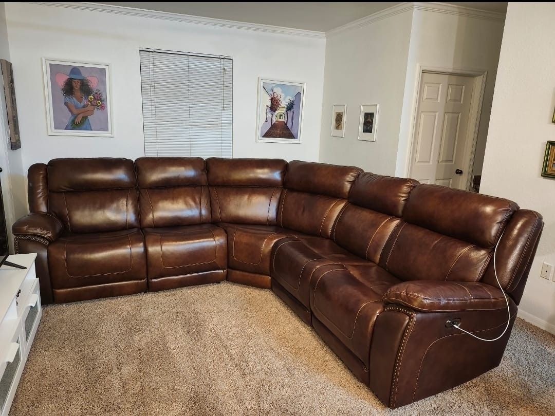 Spacious Leather Sofa