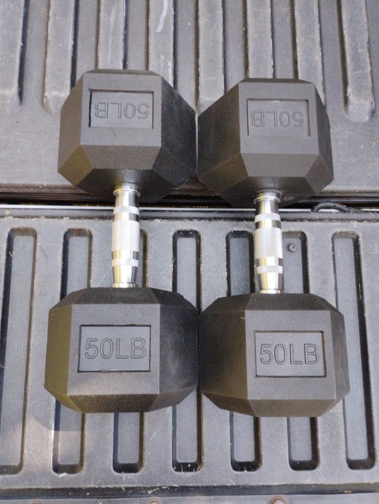 NEW 50 LB. RUBBER HEX DUMBBELLS • Also Have Rubber : 40s 45s 55s 60s 80s 85s 90s