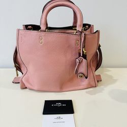 Coach Rogue 25 Pebbled Leather Bag – Dusty Rose – Excellent Condition 