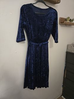 Velvet Navy Color Dress