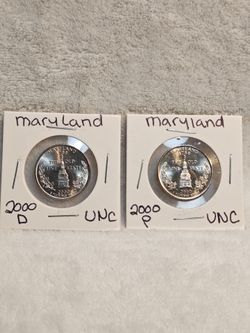 #733 Lot of 2 P & D Maryland Quarters