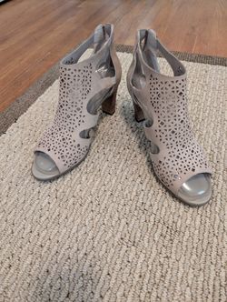 Rockport Leather Peep Toe Booties - NEW