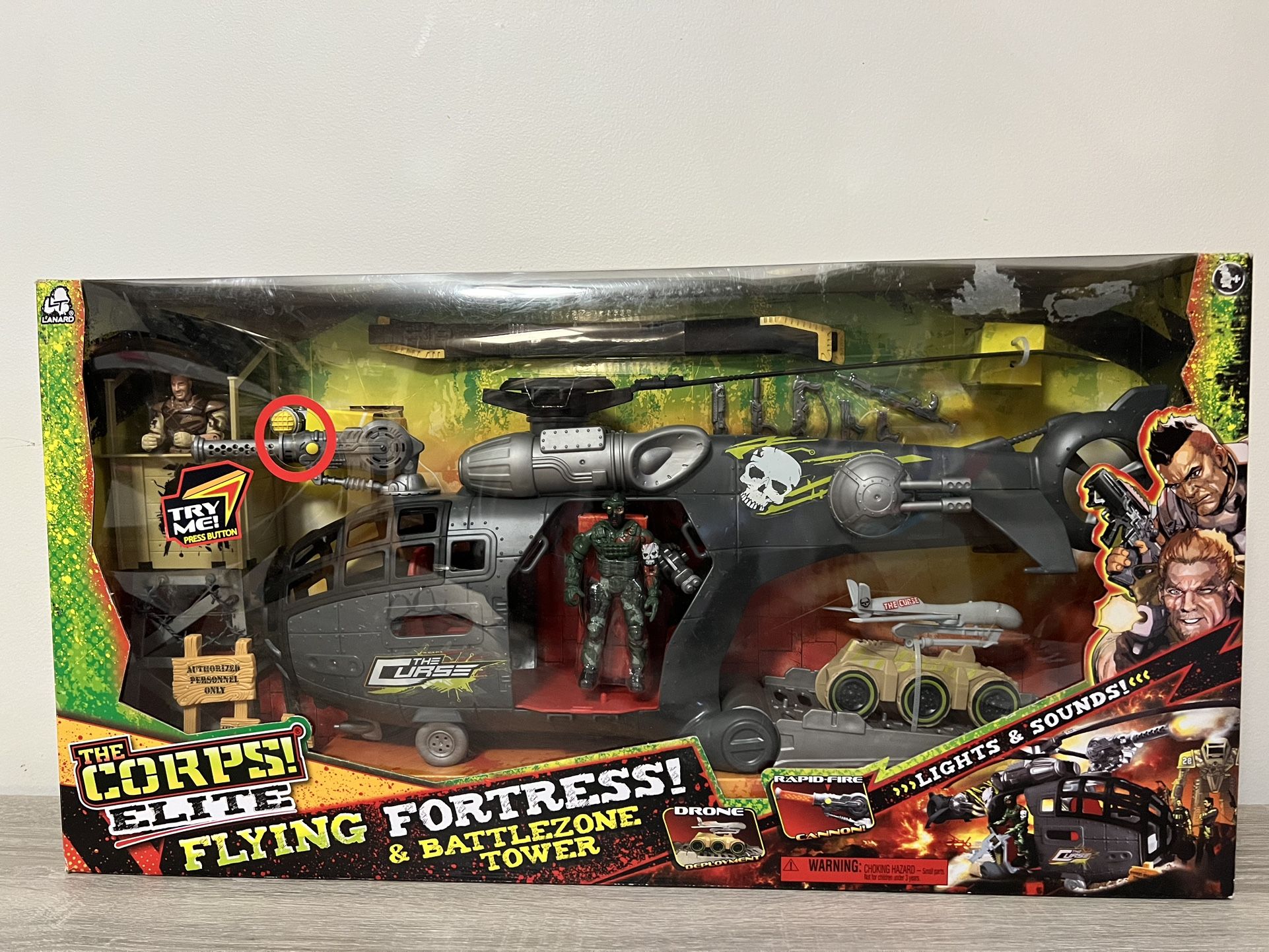 Corps Elite L&S Helicopter Action Figure Set with Machine Gun and Accessories