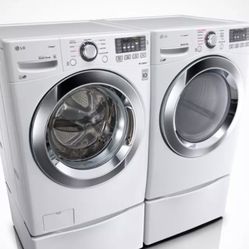 Lg Front Loader, Washer, And Dryer Set