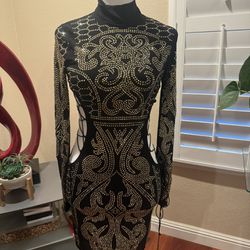 Fashion Nova Black and Gold Dress