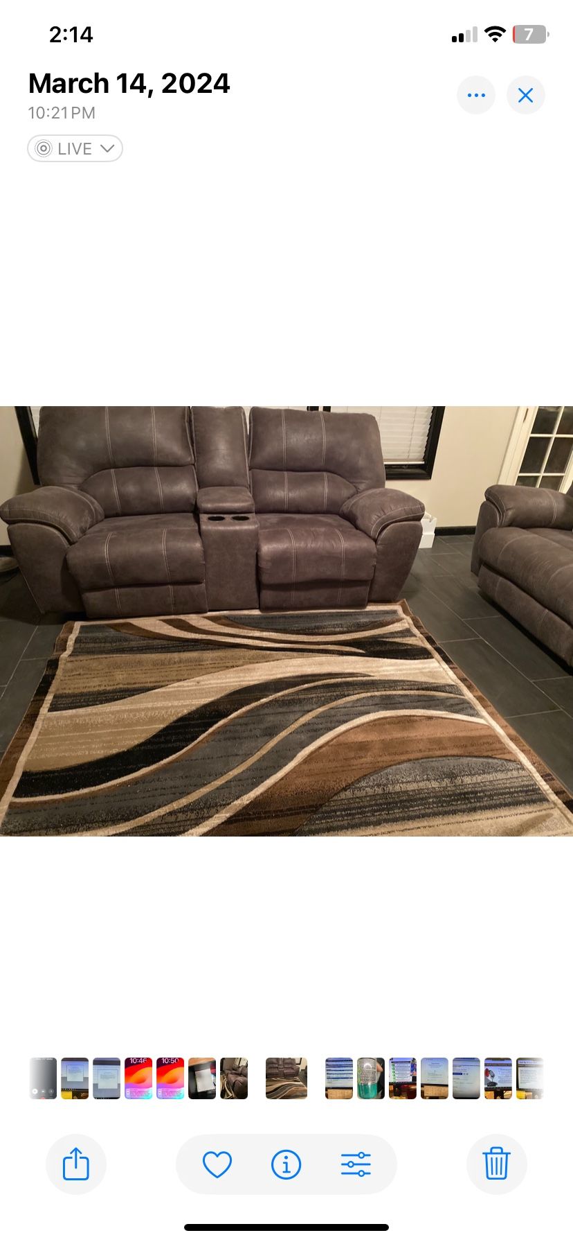 Nice Gray Microsuede Sofa and Loveseat
