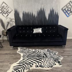 Tufted Sofa Set With Rhinestones 