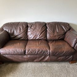 2 Large Real Leather Sofas