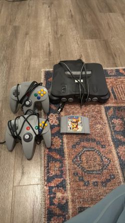 Nintendo 64 with controllers