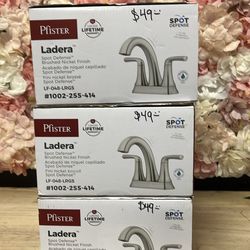 Pfister Ladera 4 in. Centerset Double Handle Bathroom Faucet in Spot Defense Brushed Nickel