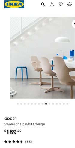 Ikea ODGER
Swivel chair, white/beige