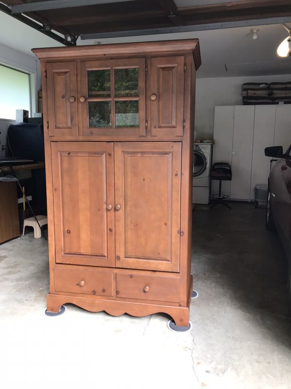 Solid wood media/entertainment cabinet for Sale in Mill ...