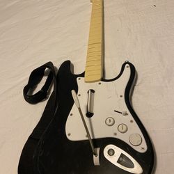 Xbox 360 Rock Band Wireless Fender Harmonix Stratocaster Guitar 822153 No Dongle