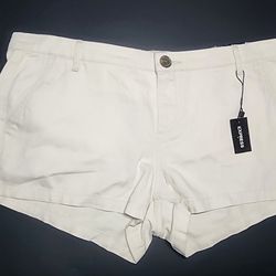 Express women's white chino shorts