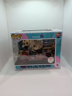 Disney Parks 70th Funko Pop Mickey Mouse & Walt on Fire Engine Exclusive #312
