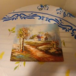 vintage oil painting on canvas 12 X 14