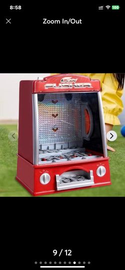 Collectable Hey! Play! Retro Red Table Top Coin Pusher. Working Lights / Sounds