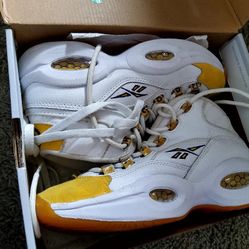 Reebok Question Mid Yellow Toe Shoes