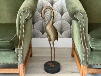 Mid-Century Modern Brass and Marble Crane | Vintage | Hollywood Regency | Anthropologie | CB2 | MCM
