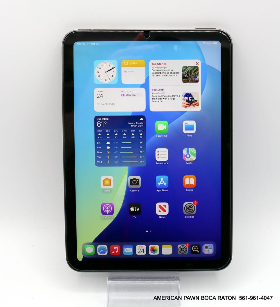 Apple iPad Mini 6th Gen 256GB Space gray MK7T3LL/A  WiFi Only Used 