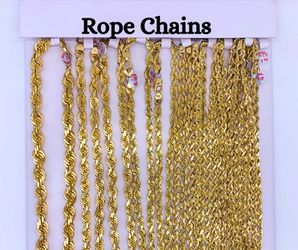 14K Diamond Cut Rope Chains! 1-12mm available and in stock! 14mm+ can be ordered