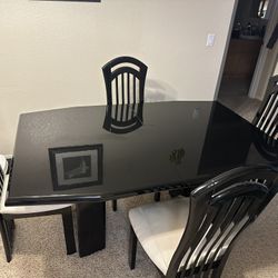 Black Dining Table + 6 Chairs