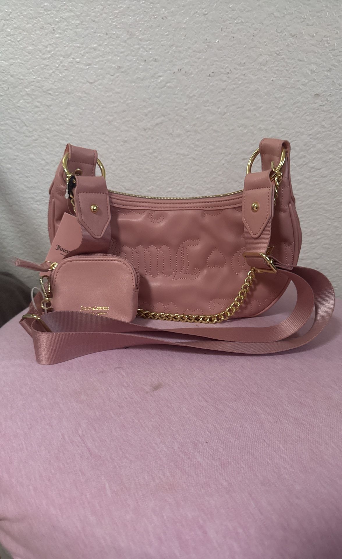 Juicy Couture Pink Embossed Crossbody Bag