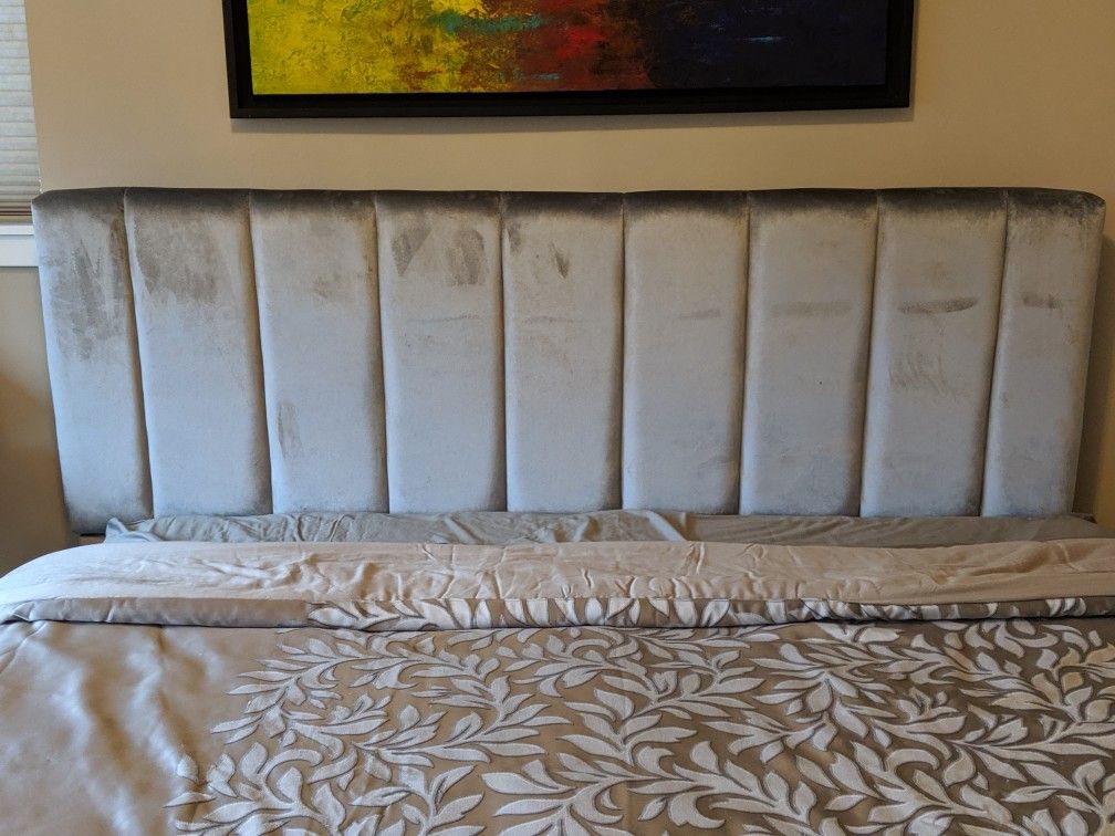 Upholstered Tufted Striped Headboard